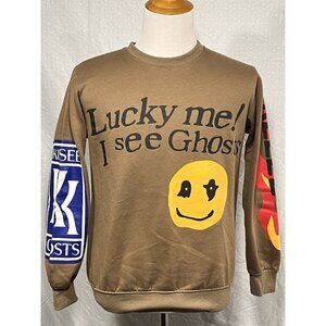 Kanye West Kid Cudi Kids Sees Ghosts sweatshirt Lucky Me I See Ghost Crewneck Xl